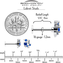 Load image into Gallery viewer, 16G 5/16 Blue Gem Twining Vine Flatback Stud
