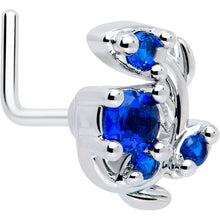 Load image into Gallery viewer, 20G 7mm Blue Gem Twining Vine L Shape Nose Ring
