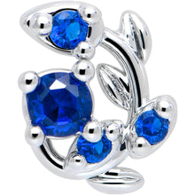Load image into Gallery viewer, 20G 7mm Blue Gem Twining Vine L Shape Nose Ring
