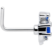 Load image into Gallery viewer, 20G 7mm Blue Gem Twining Vine L Shape Nose Ring
