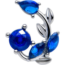 Load image into Gallery viewer, Blue Gem Twining Vine Barbell Tongue Ring
