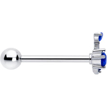 Load image into Gallery viewer, Blue Gem Twining Vine Barbell Tongue Ring
