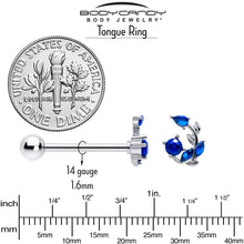 Load image into Gallery viewer, Blue Gem Twining Vine Barbell Tongue Ring
