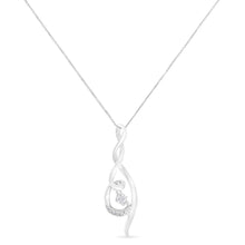 Load image into Gallery viewer, Espira 10K White Gold 1/10 cttw Diamond Swirl Pendant Necklace (I-J, I1-I2)
