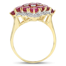 Load image into Gallery viewer, 6.49 Carat Glass Filled Ruby and White Topaz .925 Sterling Silver Ring
