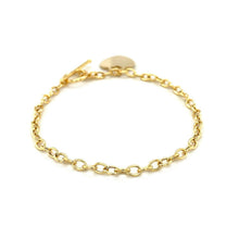 Load image into Gallery viewer, Toggle Bracelet with Heart Charm in 14k Yellow Gold

