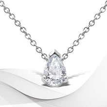 Load image into Gallery viewer, 14K White Gold 1/2 Cttw Lab Grown Pear Shape Solitaire Diamond Pendent 18" Necklace (F-G Color, VS2-SI1 Clarity)

