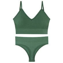 Load image into Gallery viewer, Women Seamless Bra Top Fitness Swimwear Push Up Exercise Bikini For Women 2 Pieces Ribbed Seamless Yoga Bikini Sets Sports Bra And Underwear Set 2 Piece High Waist Summer Bikini
