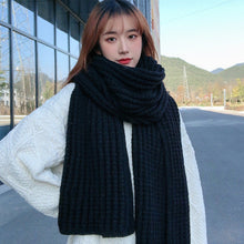 Load image into Gallery viewer, Winter Simple Soft Colorful Knitted Wool Scarf Solid Warm Scarves Lightweight Casual Couple Muffler Striped Elegant Hijab Cashmere Scarf Neck Scarf Christmas Gift For  Women
