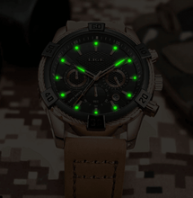 Load image into Gallery viewer, Men's Waterproof Watch With Chronometers Date Display Gold Detail Excellent Background Perfect Gift
