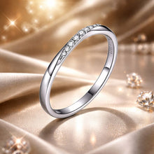 Load image into Gallery viewer, 925 Sterling Silver Pavé Set CZ Platinum Plated Ring Size 6 for Women
