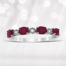 Load image into Gallery viewer, 1.08ct Ruby Diamond Fashion band rings 14KT White Gold
