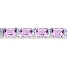 Load image into Gallery viewer, 19.19 Carat Genuine Amethyst and Tanzanite .925 Sterling Silver Bracelet
