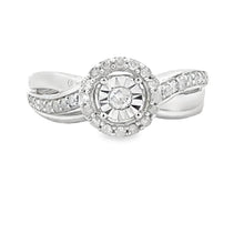 Load image into Gallery viewer, .25ct Diamond Engagement Ring Set Sterling Silver
