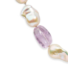 Load image into Gallery viewer, 14K Yellow Gold Citrine, Amethyst, and Baroque Pearl Strand Necklace - 18" Inches
