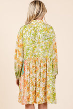 Load image into Gallery viewer, New Summer Floral Button Detail Long Sleeve Shirt Dress For Women – Elegant, Trendy, Fluttering, Feminine &amp; Timeless Chic
