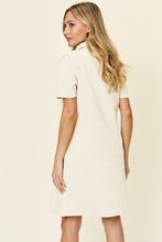 Load image into Gallery viewer, Double Take Full Size Texture Collared Neck Short Sleeve Dress Textured Dress For Women
