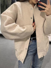 Load image into Gallery viewer, Autumn Casual Full Size Drop Shoulder Snap Down Jacket with Buttoned Front and Pockets
