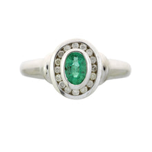 Load image into Gallery viewer, .60ct Emerald Diamond Ring 10KT White Gold
