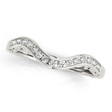 Load image into Gallery viewer, 14k White Gold Curved Diamond Wedding Ring (1/10 cttw)
