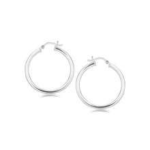 Load image into Gallery viewer, Sterling Silver Hoop Style Earrings with Polished Rhodium Plating (30mm)
