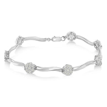 Load image into Gallery viewer, Sterling Silver Diamond Link Bracelet (1 cttw, H-I Color, I1-I2 Clarity)
