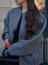 Load image into Gallery viewer, Autumn Casual Full Size Drop Shoulder Snap Down Jacket with Buttoned Front and Pockets
