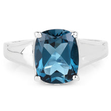 Load image into Gallery viewer, 3.50 Carat Genuine London Blue Topaz .925 Sterling Silver Ring
