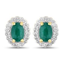 Load image into Gallery viewer, 1.71 Carat Dyed Emerald and White Topaz .925 Sterling Silver Jewelry Set
