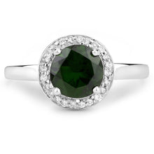 Load image into Gallery viewer, 1.90 Carat Genuine Chrome Diopside and White Topaz .925 Sterling Silver Ring

