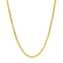 Load image into Gallery viewer, 2.2mm 14k Yellow Solid Gold Diamond Cut Round Franco Chain
