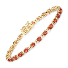 Load image into Gallery viewer, 7.00 Carat Genuine Orange Sapphire 14K Yellow Gold Bracelet
