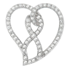 Load image into Gallery viewer, 14K White Gold 1.0 Cttw White Diamond Awareness Ribbon &amp; Open Heart 18" Pendant Necklace (H-I Color, I1-I2 Clarity) - White Diamond Ribbon
