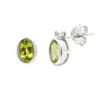 Load image into Gallery viewer, 1.23ct Peridot Diamond Stud Earrings 10KT White Gold
