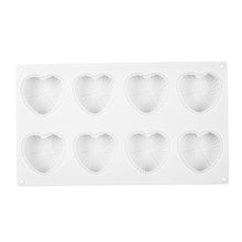 Load image into Gallery viewer, 8 Cavities Silicone Cake Mold Nonstick Heat Resistant Reusable Baking Tools Birthday Christmas Bakeware Mini Heart Mould Silicone Mold For Chocolate 8 Cavities 3D Heart Molds For Chocolate Cake Mold Tray
