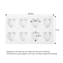 Load image into Gallery viewer, 8 Cavities Silicone Cake Mold Nonstick Heat Resistant Reusable Baking Tools Birthday Christmas Bakeware Mini Heart Mould Silicone Mold For Chocolate 8 Cavities 3D Heart Molds For Chocolate Cake Mold Tray
