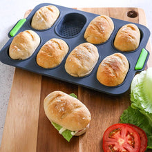 Load image into Gallery viewer, 8 Cavity Bread Mold Silicone Baking Toast Moulds Home Cake Food Grade French Bread Biscuit Molds Non-stick Perforated Pan, Bread Crisping Tray, Loaf Baking Mould, French Bread, Breadstick
