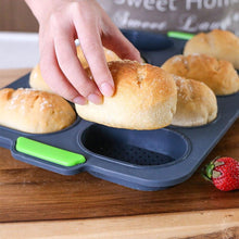 Load image into Gallery viewer, 8 Cavity Bread Mold Silicone Baking Toast Moulds Home Cake Food Grade French Bread Biscuit Molds Non-stick Perforated Pan, Bread Crisping Tray, Loaf Baking Mould, French Bread, Breadstick
