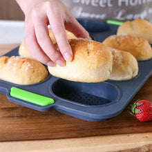 Load image into Gallery viewer, 8 Cavity Bread Mold Silicone Baking Toast Moulds Home Cake Food Grade French Bread Biscuit Molds Non-stick Perforated Pan, Bread Crisping Tray, Loaf Baking Mould, French Bread, Breadstick
