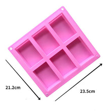 Load image into Gallery viewer, 8 Cavity Cake Mold Rectangular Chocolate Silicone Moulds Handmade Soap Mold Moon Cake Decorate Baking Mould Cube Tray Ice Bar Silicone Mold Cereal Energy Bar Mold Butter Mold

