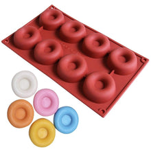 Load image into Gallery viewer, 8 Holes Donut Silicone Cupcake Baking Mold Cake Pans Biscuit Cookie Doughnut Molds Doughnut Mould Chocolate Molds Cavity Silicone Mini Donut Pan Muffin Cups Cake Baking Biscuit Mold
