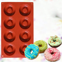 Load image into Gallery viewer, 8 Holes Donut Silicone Cupcake Baking Mold Cake Pans Biscuit Cookie Doughnut Molds Doughnut Mould Chocolate Molds Cavity Silicone Mini Donut Pan Muffin Cups Cake Baking Biscuit Mold
