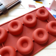 Load image into Gallery viewer, 8 Holes Donut Silicone Cupcake Baking Mold Cake Pans Biscuit Cookie Doughnut Molds Doughnut Mould Chocolate Molds Cavity Silicone Mini Donut Pan Muffin Cups Cake Baking Biscuit Mold

