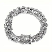 Load image into Gallery viewer, 8" Luxurious Rhinestone Cuban Chain Bracelet for Men
