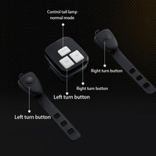 Load image into Gallery viewer, 8 Modes Rear Lamp Smart Bike Wireless Remote Turn Signal Light Waterproof USB Rechargeable Bicycle LED Taillight Wireless Remote Control Bike Rear Light Back USB Safety Warning Cycling Light
