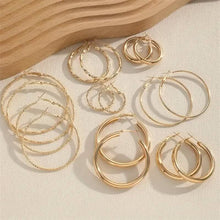 Load image into Gallery viewer, 8-Pairs: Alloy Hoop Earrings Set
