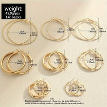 Load image into Gallery viewer, 8-Pairs: Alloy Hoop Earrings Set
