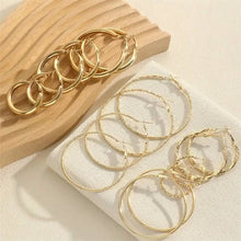 Load image into Gallery viewer, 8-Pairs: Alloy Hoop Earrings Set
