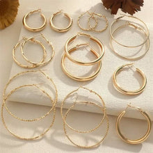 Load image into Gallery viewer, 8-Pairs: Alloy Hoop Earrings Set
