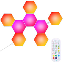 Load image into Gallery viewer, 8-Piece: Hexagon Light Panels RGBW Colorful Splicing Wall Lamps
